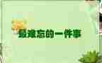 初一作文难忘的一件事600字模板8篇